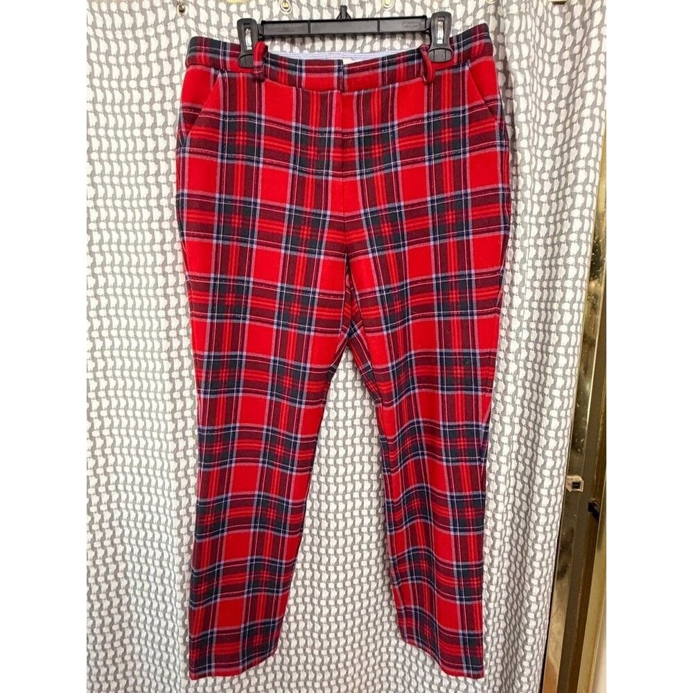 Vineyard Vines Red Plaid Women's Pants Size 12